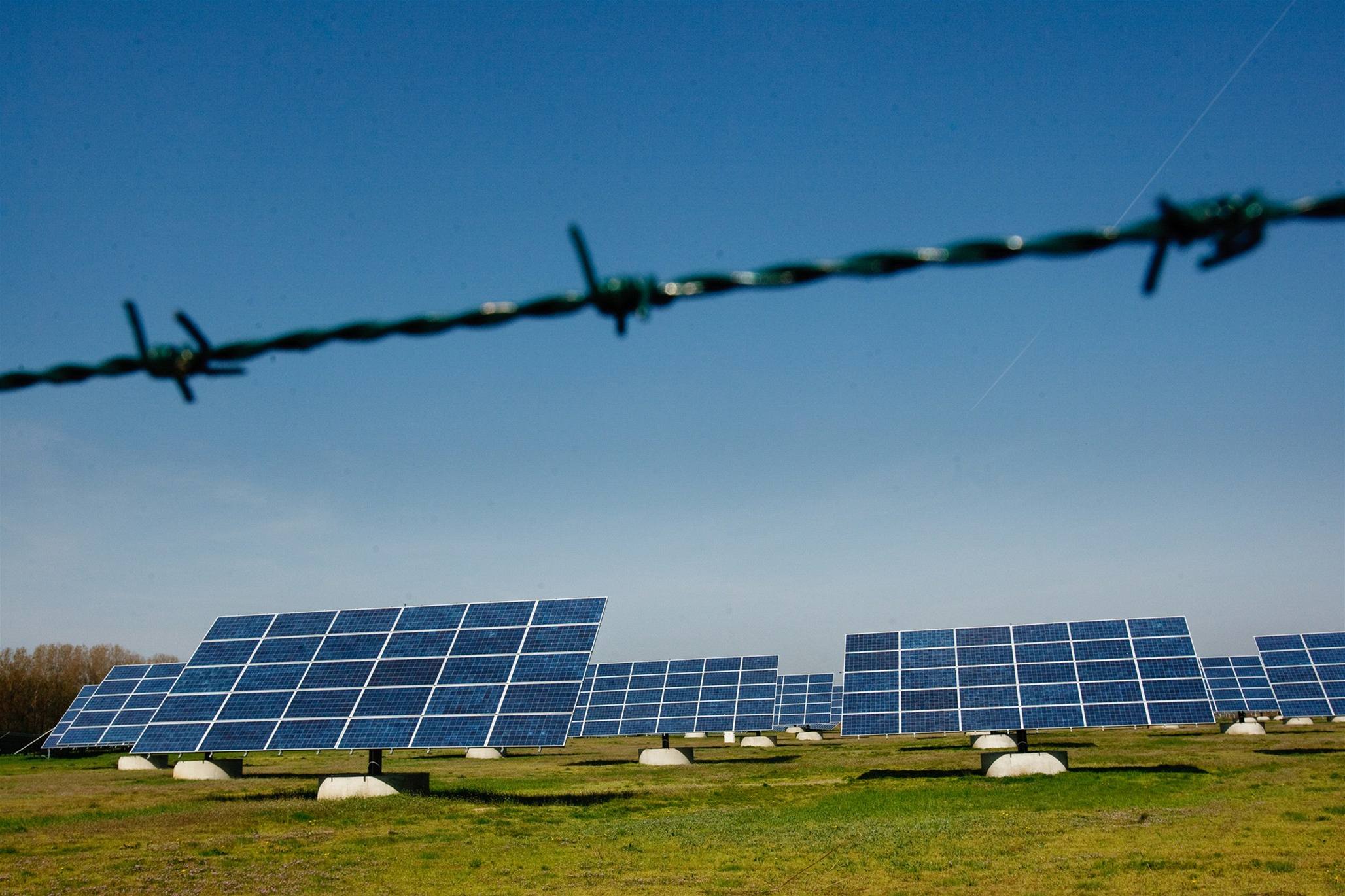 Solární elektrárna na Morav� - ilustra�ní foto.