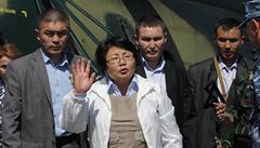 Roza Otunbajevová, prozatímní prezidentka Kyrgyzstánu na návtv msta O 