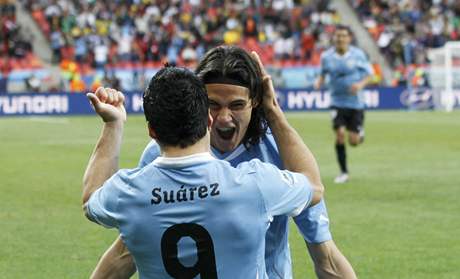 Uruguay - Jiní Korea (radost po gólu Suáreze)