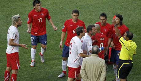 vcarsko - Chile (erven faul Behramiho).