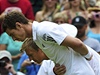 Královna Albta II. ve Wimbledonu (Andy Murray a Jarkko Nieminen se klaní).