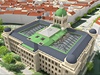 Letecký pohled na obnovenou historickou budovu Národního muzea 