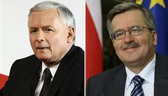 Boj o prezidenstské k�eslo: Jaroslaw Kaczynski a Bronislaw Komorowski (vpravo)