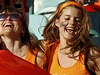 Nizozemské fanynky sledují utkání fotbalového mistrovství svta