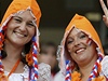 Nizozemské fanynky sledují utkání fotbalového mistrovství svta