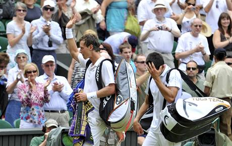 Tomá Berdych a Novak Djokovi.