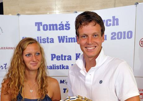Tomáš Berdych a Petra Kvitová jsou v Praze.