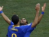 Brazílie - Nizozemsko (Robinho a Fabiano se radují z gólu)