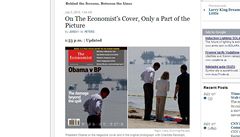 Zpytující Obama je podvrh. The Economist vymazal z fotky doprovod