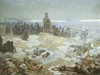 Obraz Alfonse Muchy Po bitv u Grunwaldu je souástí tzv. Slovanské epopeje
