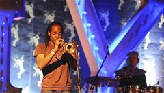 Trumpetista Josiah Woodson z newyorské jazzové skupiny Out of Lunch na festivalu Colours of Ostrava.