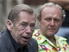 Natáení filmu Odcházení: Václav Havel a Jaroslav Duek.