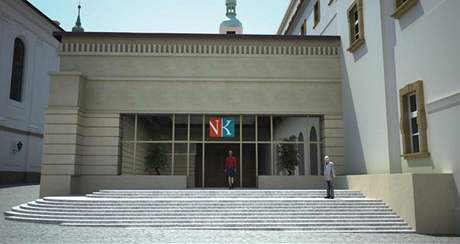 Vchod do Národní knihovny po rekonstrukci. Zatím ovem jen ve virtuální podob.