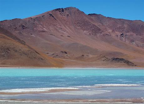 Diamantové jezero v Argentin.