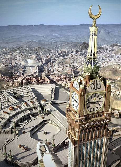 Obří hodiny v Mekce budou ukazovat islámský čas, Saúdská Arábie chce, aby se stal protipólem světového času 