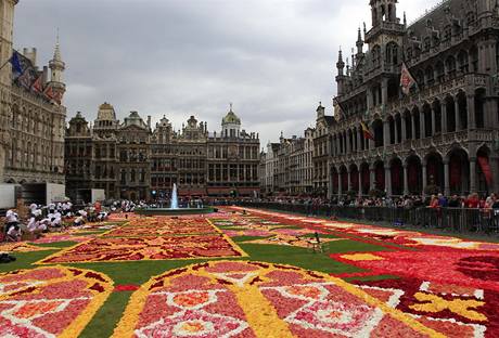 Kvtinový koberec na bruselském Grande Place