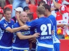 Slavia - Liberec (gólová radost hostí).