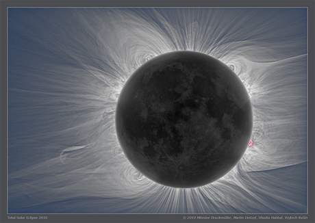 Snímek Slunce poízený pi zatmní je zpracován speciálním poítaovým programem