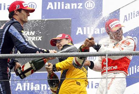 Formule 1 (zleva: Hamilton, Kubica, Webber)
