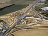 Napojení nov dostavné ásti praského okruhu na dálnici D1 na leteckém snímku 