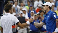 Britský tenista Andy Murray se musel sklonit p�ed Stanislasem Wawrinkou ve 3. kole US Open 