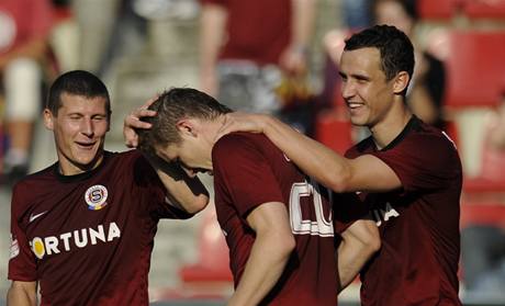 Sparta - Jablonec (zleva: Pami, Kucka a Kladrubský).