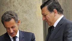 Sarkozy se v Bruselu pohdal s Barrosem. Kvli Romm 