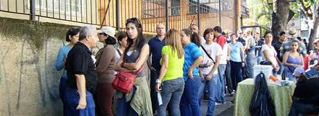 Venezuelské volby. Lidé stáli v dlouhých frontách