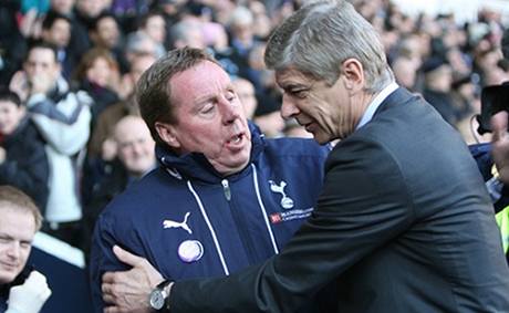 Harry Redknapp a Arséne Wenger (vpravo).