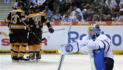 Medvdi z NHL zniili tygry z extraligy. Boston - Liberec 7:1