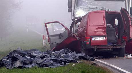 Nehoda dodávky v Polsku