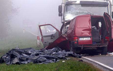 Nehoda dodávky v Polsku