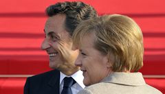 Nicolas Sarkozy vítá Angelu Merkelovou v Deauville