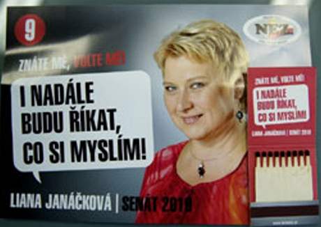 Liana Janáková, nestr./NEZ ve volební kampani rozdávala zápalky. Obanské sdruení Romea to povauje za provokaci.