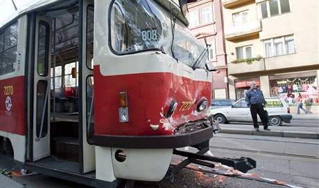 V Praze na Smíchov se srazily dv tramvaje (ilustraní foto).