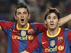 FC Barcelona - FC Koda (David Villa, vlevo, a Lionel Messi)