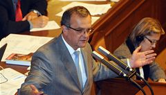 Jednání ve Sn�movn�. Miroslav Kalousek.