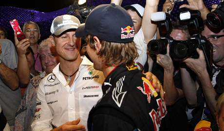 Sebastian Vettel a Michael Schumacher.