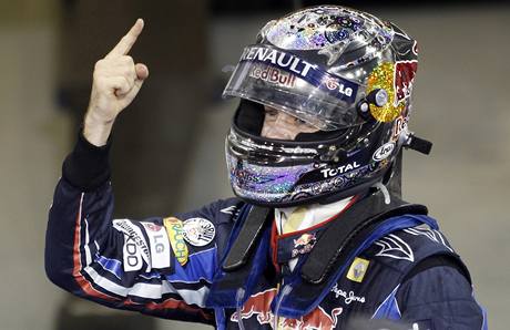 Sebastian Vettel slaví vítězství
