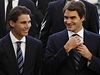 Roger Federer a Rafael Nadal pi návtv britského premiéra Davida Camerona.