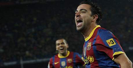 Barcelona - Real Madrid (Xavi se raduje).