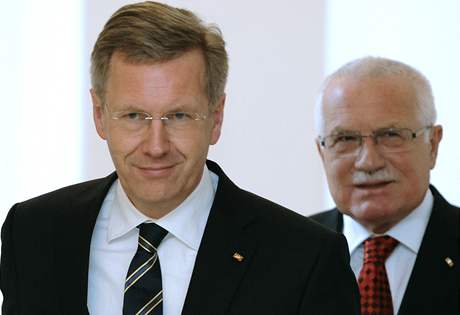 Nmecký prezident Christian Wulff  a jeho eský protjek Vácalv Klaus. 