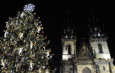Na Staroměstském náměstí se slavnostně rozsvítil vánoční strom