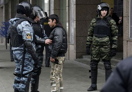 Policejní kontrola v Rusku (ilustraní foto).