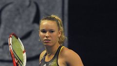 Dánka Caroline Wozniacká p�i finále �eské tenisové extraligy.