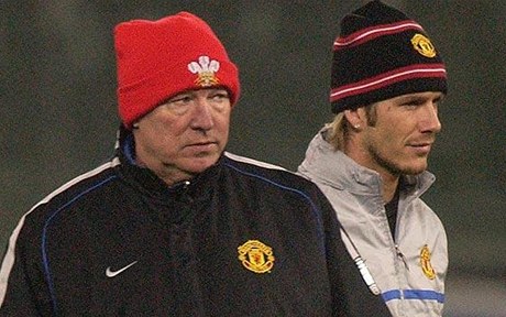 Alex Ferguson a David Beckham.