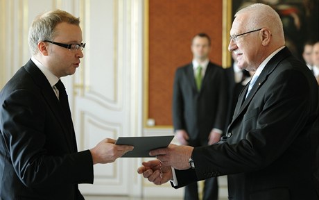 Václav Klaus jmenoval Tomáe Chalupu ministrem ivotního prostedí. 