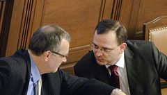 Miroslav Kalousek a Petr Neas v Poslanecké snmovn