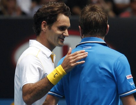 Roger Federer vyhrál zápas s krajanem Stanislasem Wawrinkou