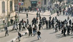 Policie p�i st�etech s demonstranty v Egypt�